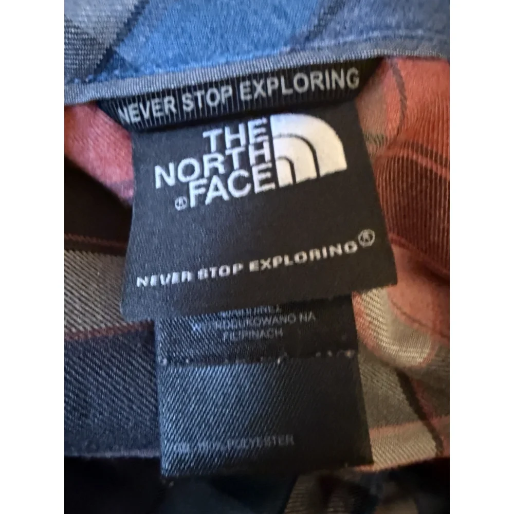 The North Face Shirt Mens Size XL Red Gray‎ Plaid Flannel Button Up Long Sleeve